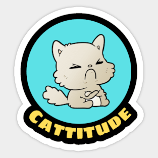 Cattitude | Cute Cat Pun Sticker